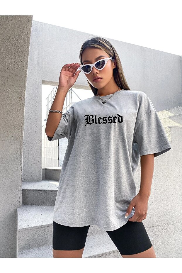 Women's Belesed Printed Oversize Tshirt