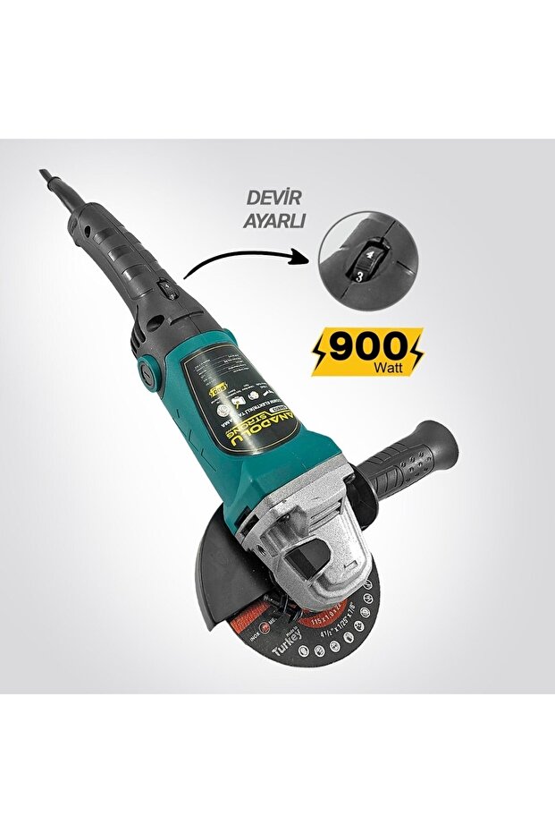 Dm803 Devir Ayarlı Spral Taşlama Makinası Avuç Içi Taşlama 115 Mm 2 Adet Disk Hediye - 8