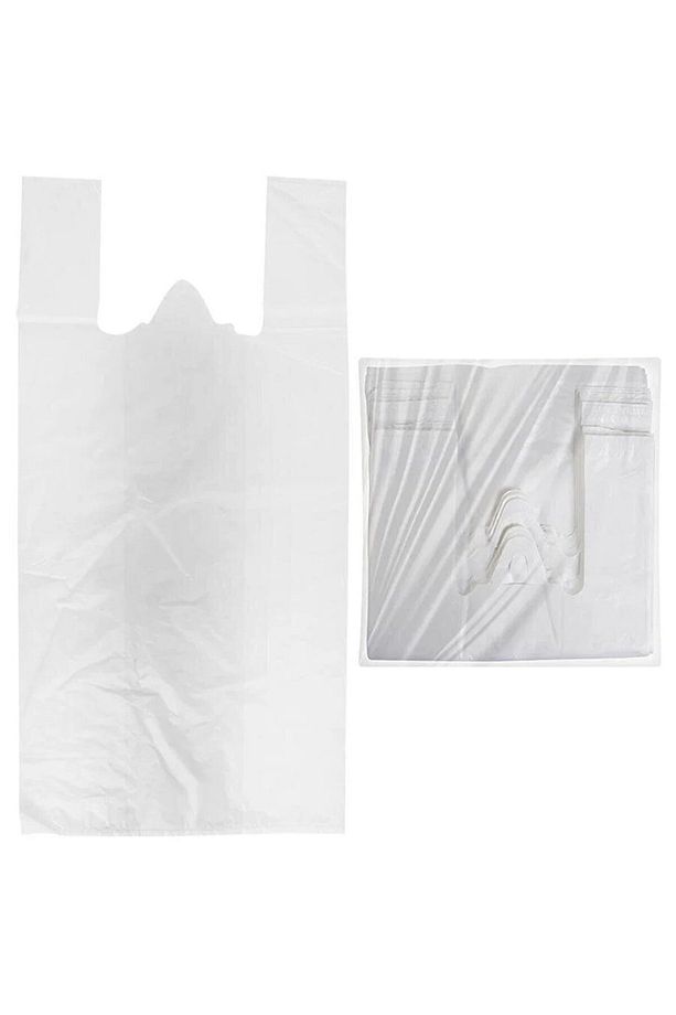 Beyaz Poşet Çöp Poşeti Kömür Poşeti Kalın Market Sızdırmaz Akıtmaz Poşet 1 Kg Lık Kulplu 28x35 Cm - 1
