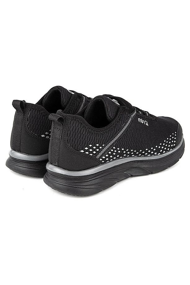 Siyah - Deuce Bağcıklı Unisex Memory Foam Ortopedik Spor Ayakkabı - 4