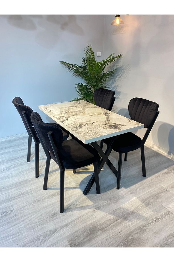 120x70 Yemek Masası Takımı 4 Adet Sandalye - 1