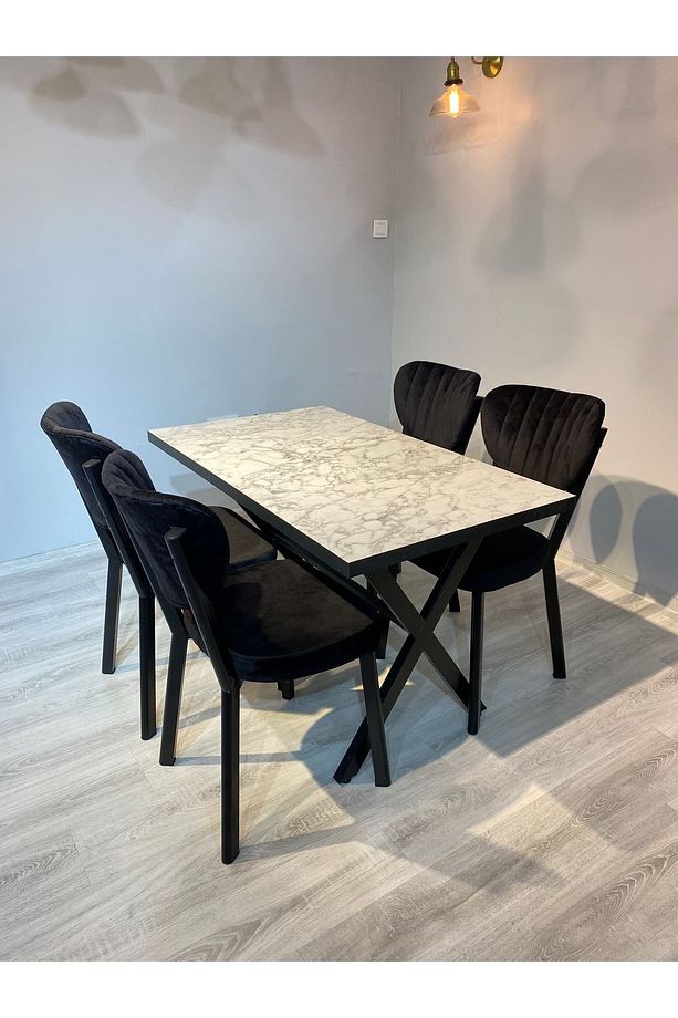 120x70 Yemek Masası Takımı 4 Adet Sandalye - 1