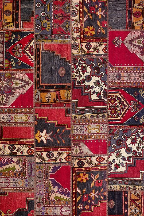 Patchwork Desenli Yıkanabilir Pamuk Taban Dijital Baskılı Halı - 2