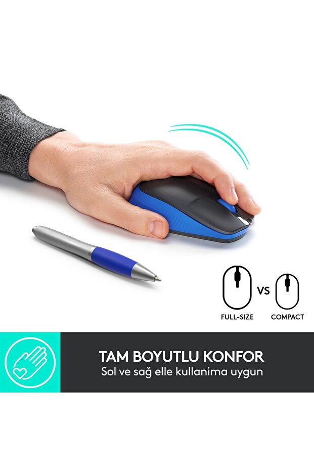 Logıtech M191 Blue Mouse 910-005909 - 3