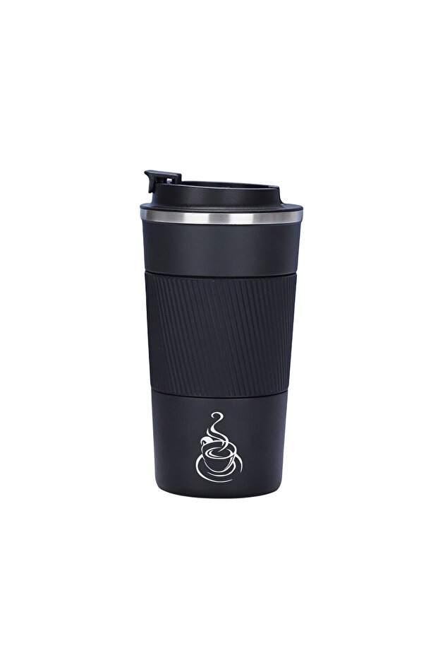 Mattblack Series Coffee Themed Stainless Steel Small Tea Coffee Thermos Cup