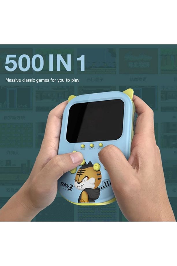 3.5 Inç Ekran 500 In Oyun 2'ci Oyuncu Kolu Taşınabilir Retro Nostaljik Video Oyun Konsolu - 3