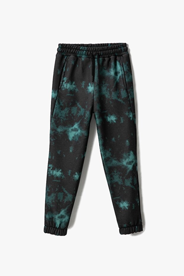 Boy's Black Patterned Sweatpants 3WKB40238TK