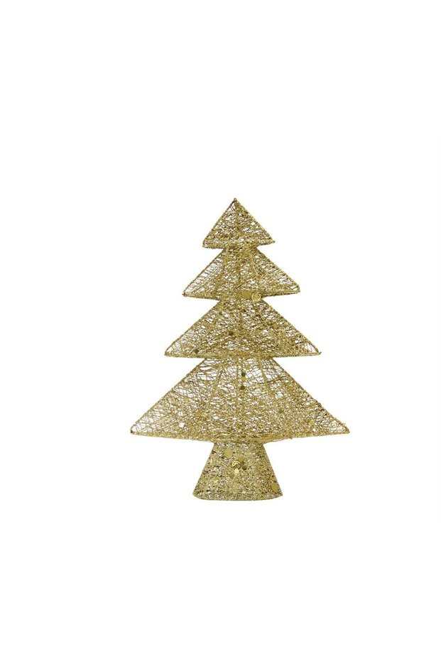 Christmas Gold Glitter Wire Pine Tree Decor Ornament