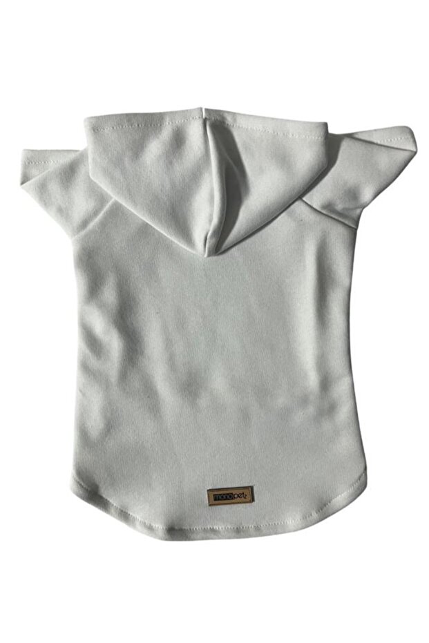Hooded Sweatshirt Dog And Cat Clothes & Dress - Plain White