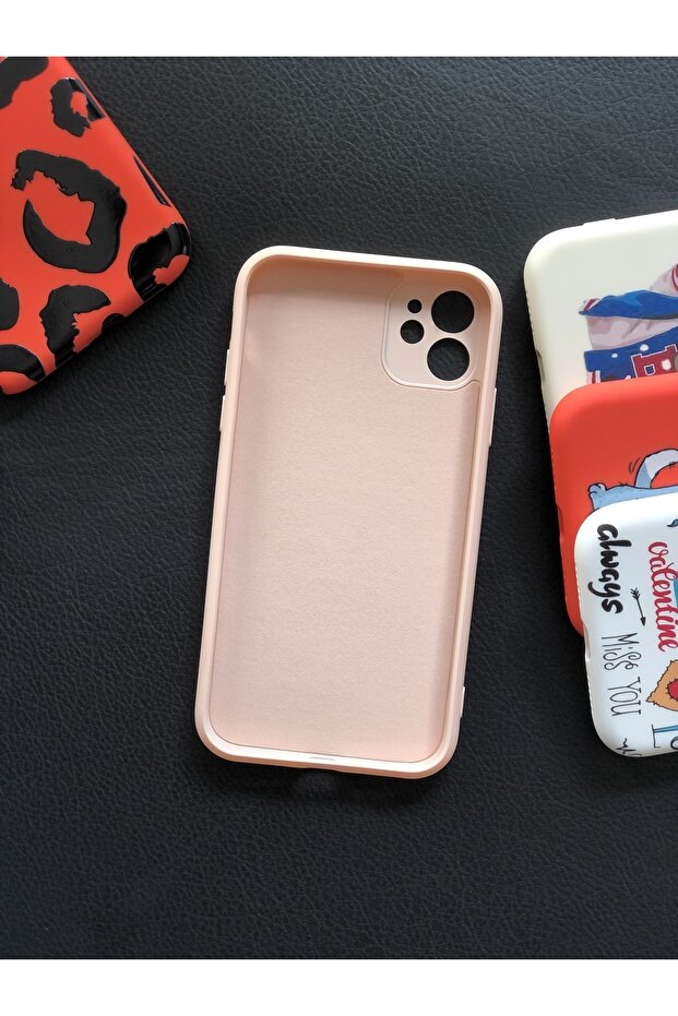 iPhone 11 Camera Protected Model Powder Pink Pattern Inside Suede Launch Case - 2