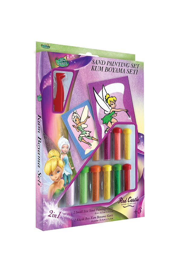 Eğitici Ve Eğlenceli Disney Periler Tinkerbell&periwinkle 2in1 Kum Boyama Seti-red Castle Ds-11 - 1