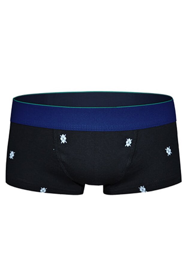 منقوشة الملاكمين الرجال قصيرة سوداء - 1