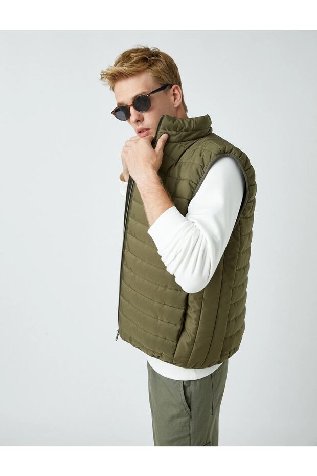 Puffer Vest High Neck - 1