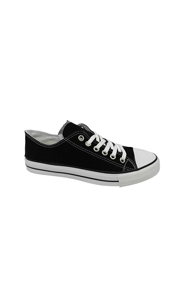 Unisex Black Lace-up Linen Shoes
