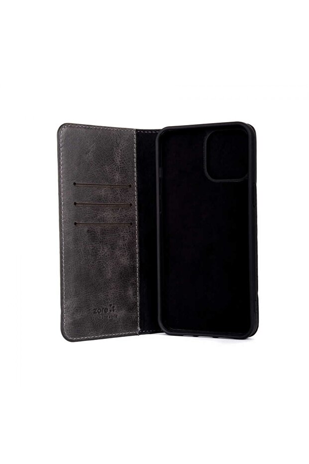 حافظة متوافقة مع هاتف Iphone 13 Pro Max مصنوعة من الجلد الطبيعي ومحفظة متعددة - 2