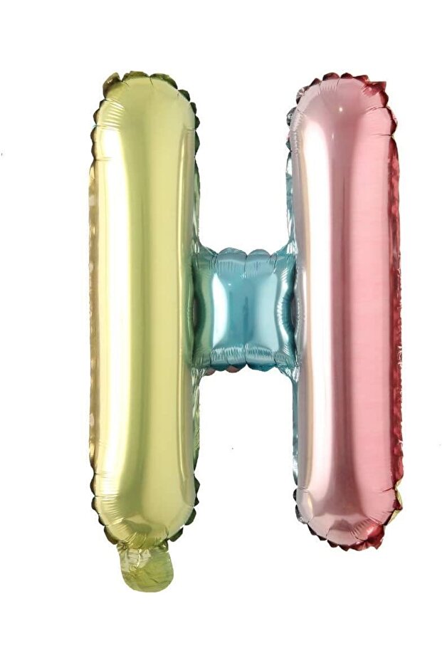 H Letter Rainbow Foil Balloon 16 Inch 36 cm