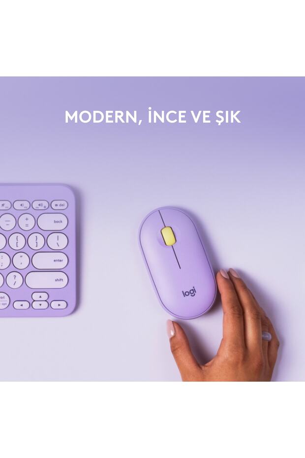 M350 Pebble Sessiz Kablosuz Kompakt Mouse - Lila - 2