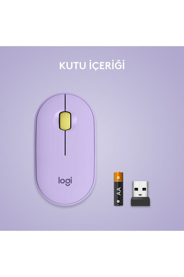 M350 Pebble Sessiz Kablosuz Kompakt Mouse - Lila - 8