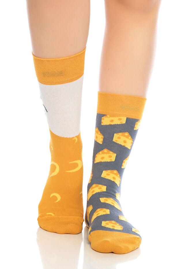 جوارب ملونة منقوشة بجبنة الفأر - 2