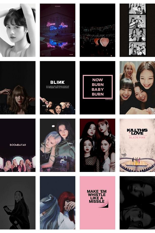 Blackpink Poster Seti - Arkası Yapışkanlı - Kpop Kolaj Seti- 70 Adet - 10cm*15cm - Kutulu Set - 6