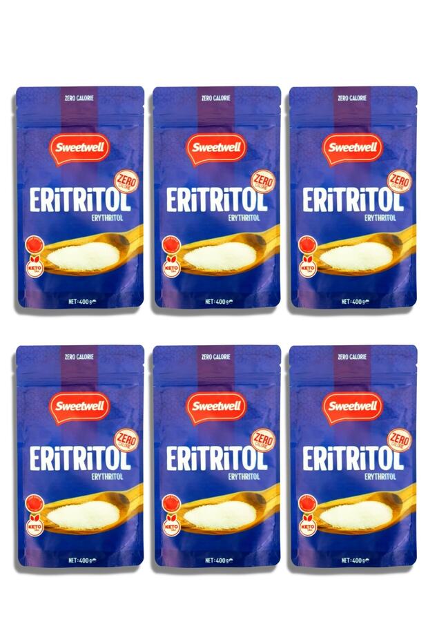 Eritritol Natural Powder Sweetener 400 Gr X 6 Pieces Zero Calories Keto Diet Erythritol