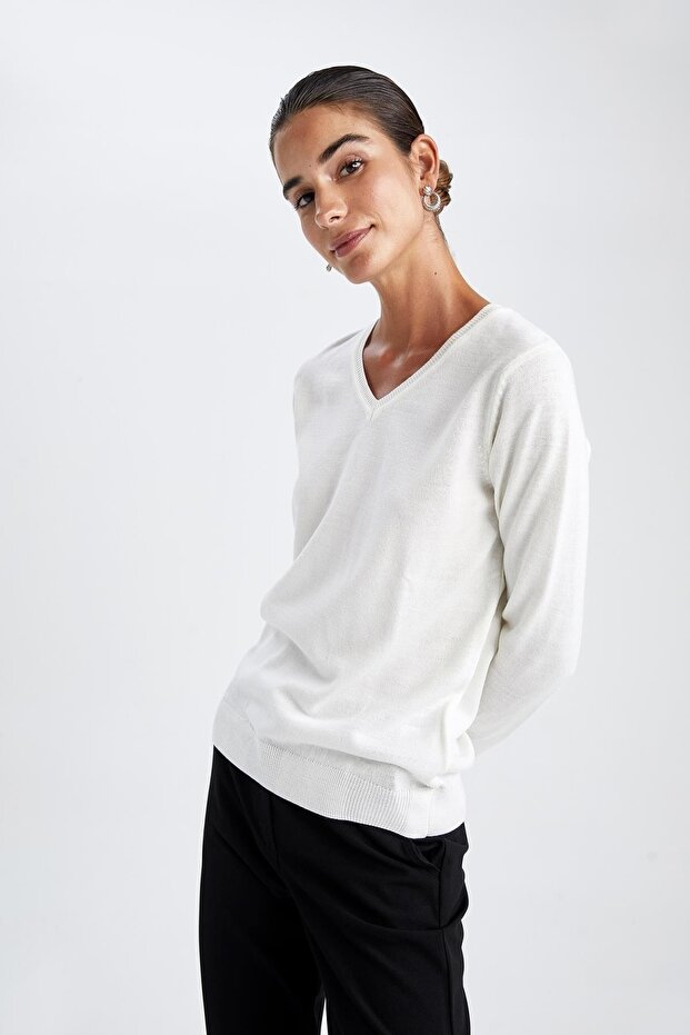 Regular Fit Bisiklet Yaka Kazak - 3