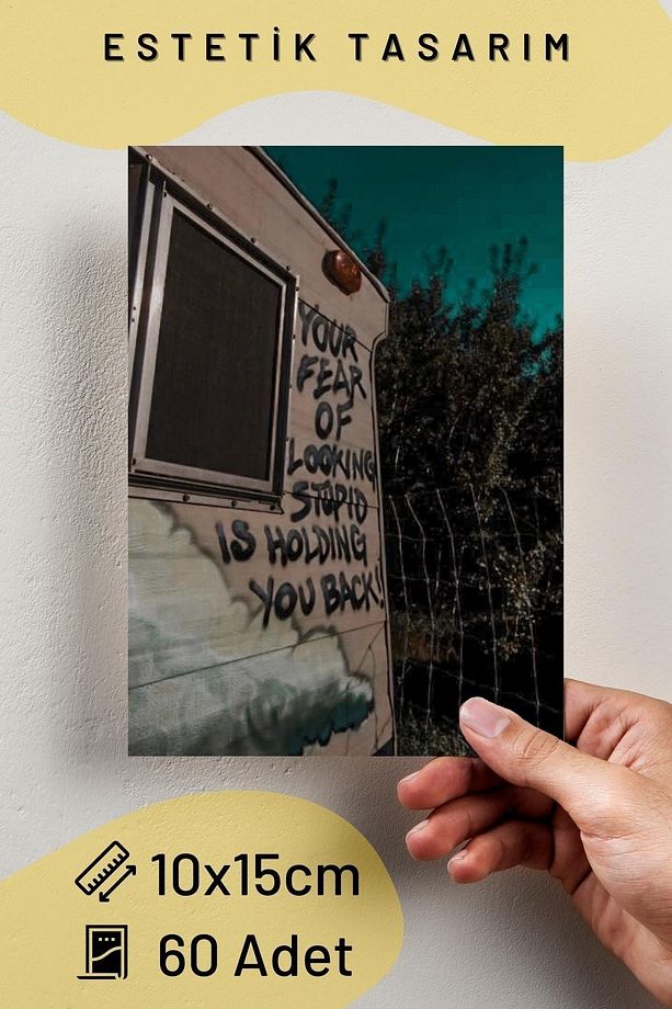 Grunge Poster Seti - Kolaj Seti - Oda Dekoru - Duvar Posteri - Yapışkanlı - Duvar Dekoru - 60 Adet - 2