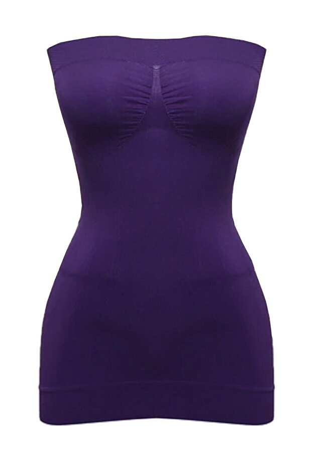 Purple Patterned Strapless Undershirt - 1