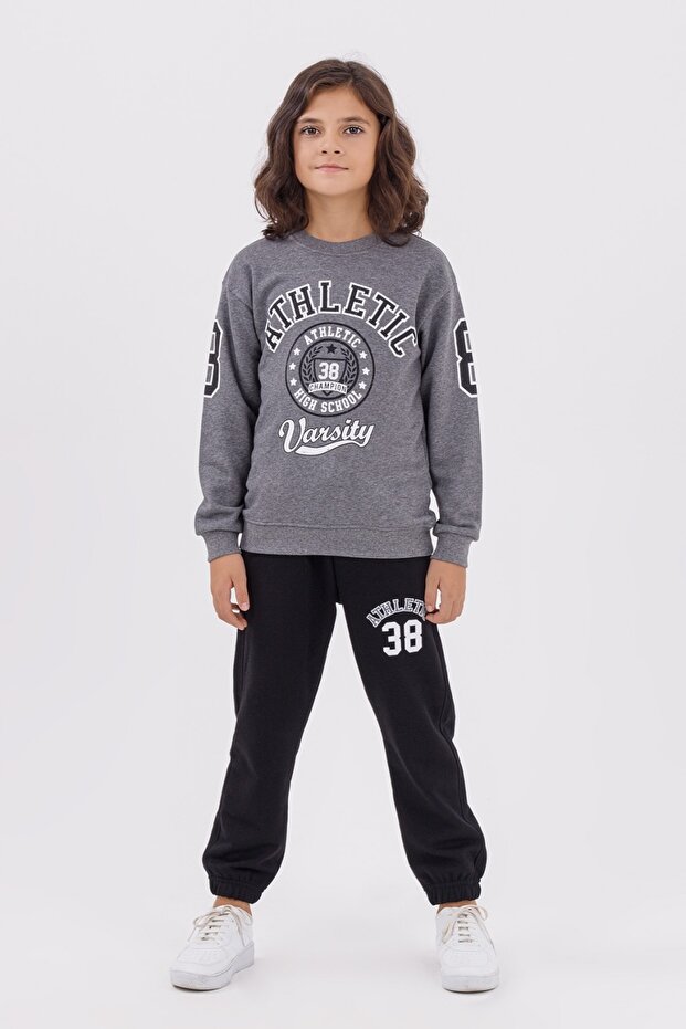 4-14 Years Old Boy Long Sleeve Waist Elastic Sweatpants Set