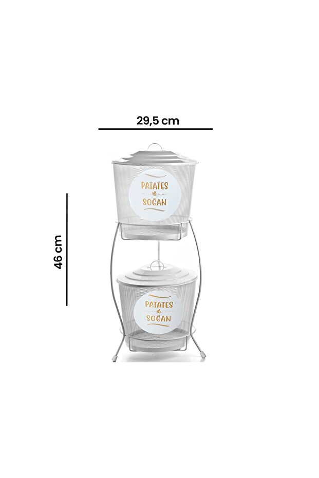 Metal 2 Katlı Sebzelik - Beyaz - 2