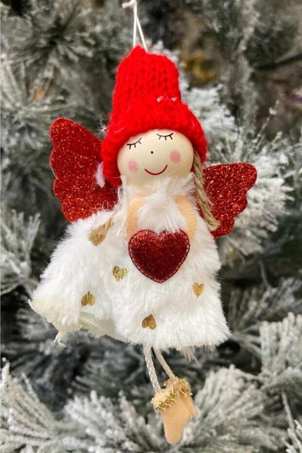 Yılbaşı Çam Ağacı Süsü Kar Meleği Kırmızı 0004 - 1