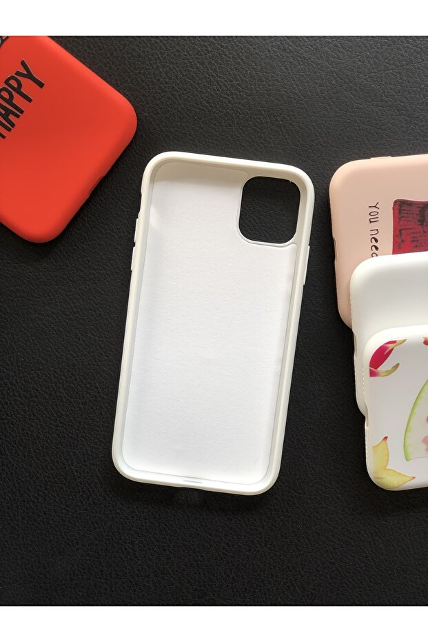 iPhone 11 Camera Protected Model White Love Pattern Suede Inside Launch Case - 2