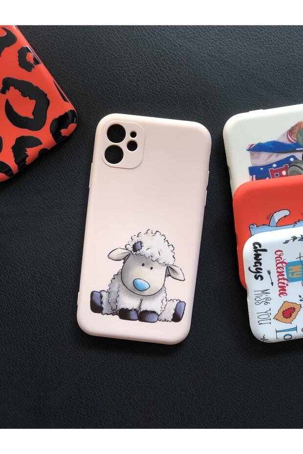 iPhone 11 Camera Protected Model Cute Sheep Pattern Inside Suede Launch Case - 1