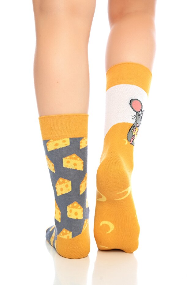 جوارب ملونة منقوشة بجبنة الفأر - 3