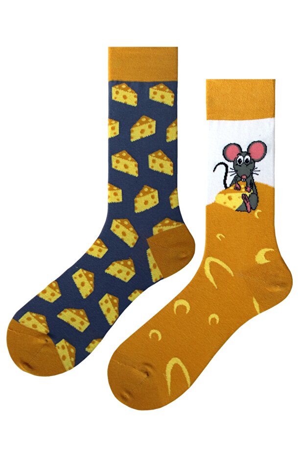 جوارب ملونة منقوشة بجبنة الفأر - 8