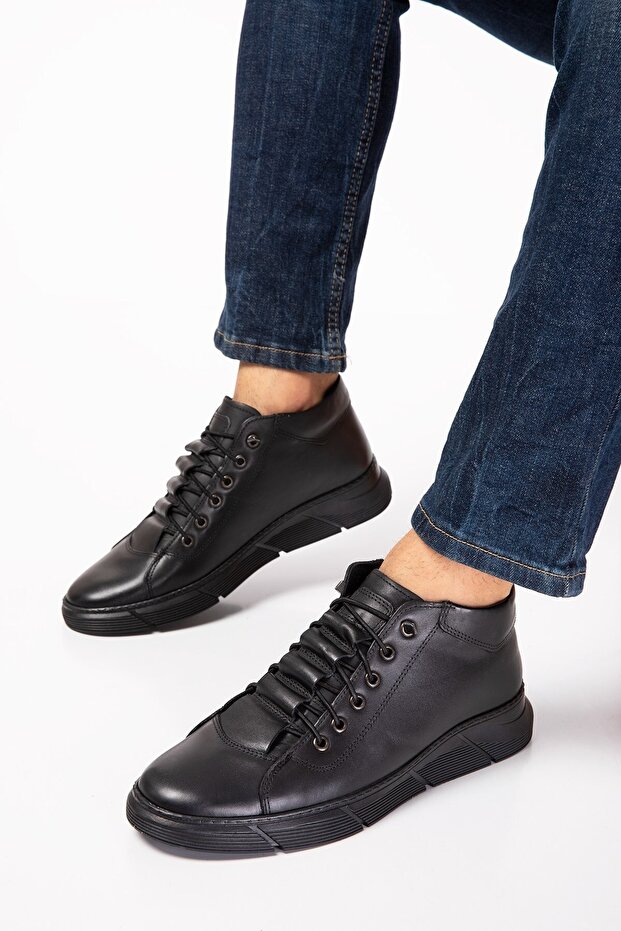 Genuine Leather, Men's, Orthopedic, Winter Casual Bootie Shoes