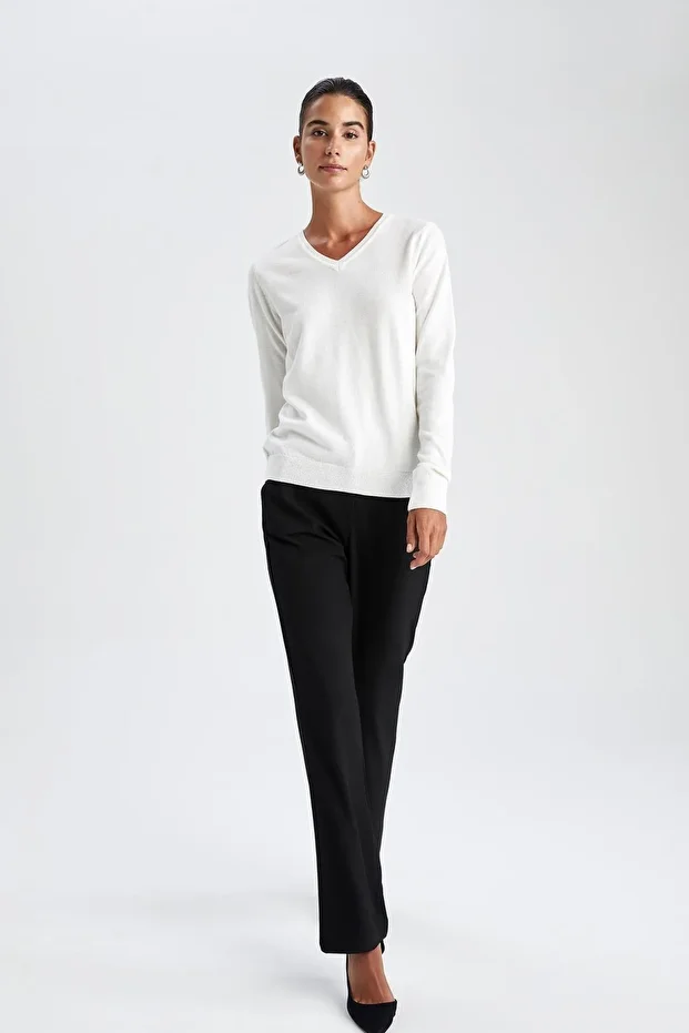 Regular Fit Bisiklet Yaka Kazak - 2