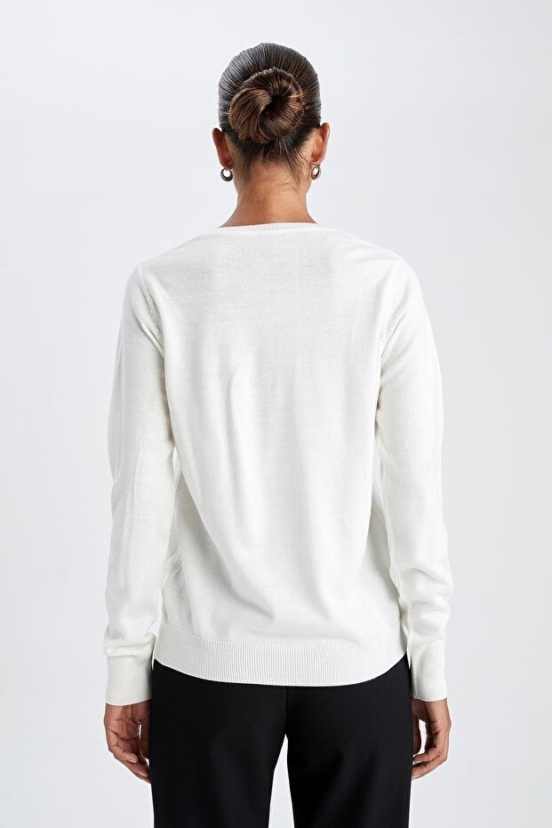 Regular Fit Bisiklet Yaka Kazak - 6