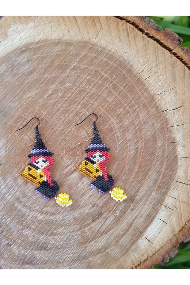 Miyuki Bead Handmade Cute Witch Earrings Halloween