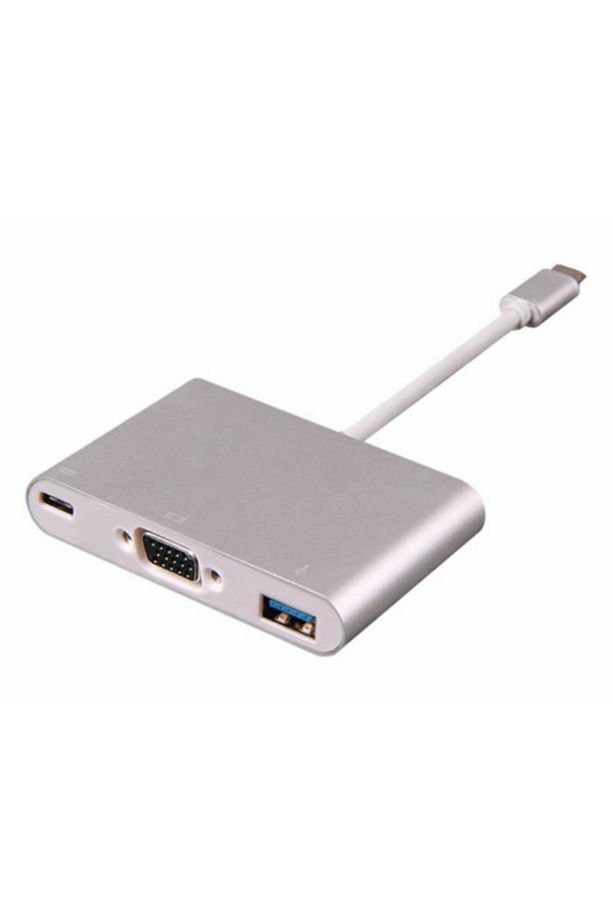 Type-c To 3 In 1 Vga Usb 3.0 Usb-c Dönüştürücü Çevirici Adaptör Hub - 1