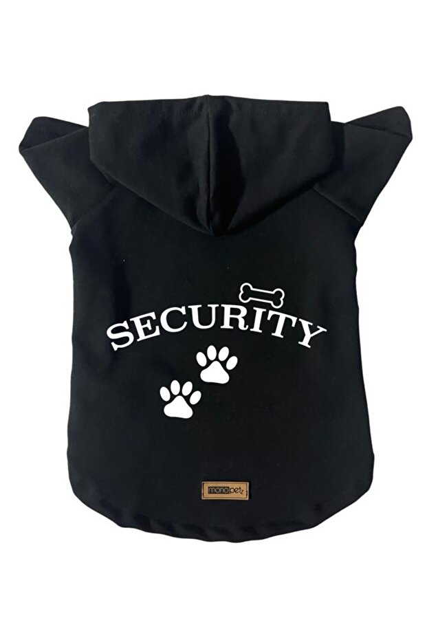 Hooded Sweatshirt Dog And Cat Clothes & Dress - Black Security
