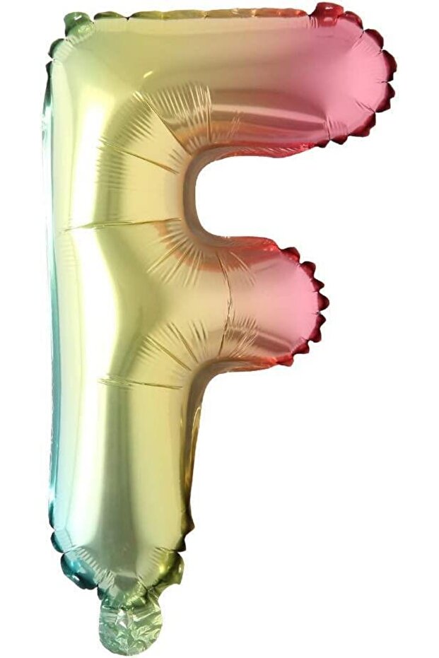F Letter Rainbow Foil Balloon 16 Inch 36 Cm
