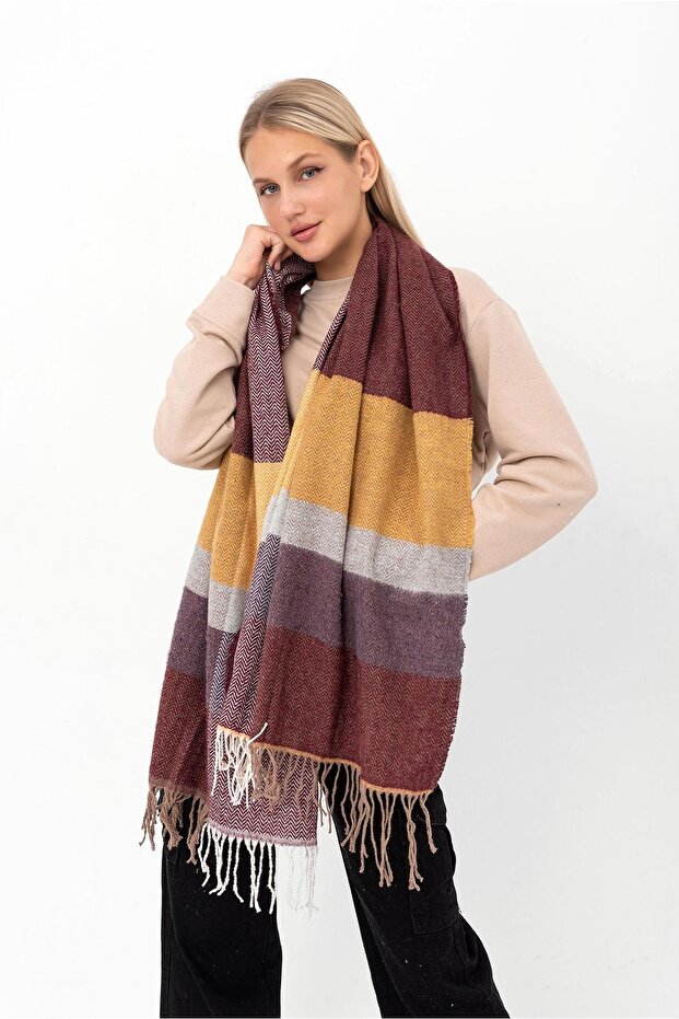 شال كتف سميك بنمط ذيل السمكة الناعم - 1