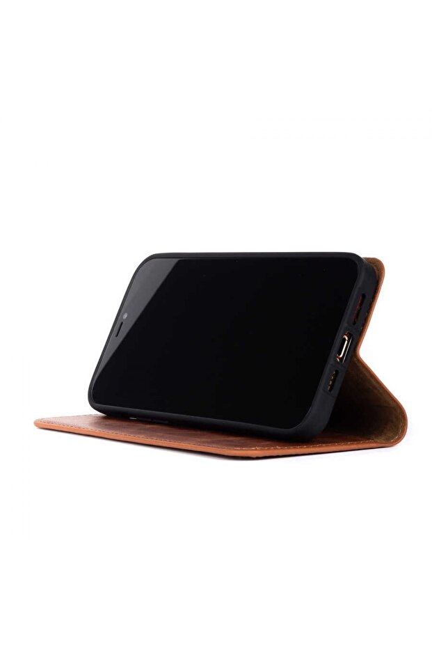 حافظة متوافقة مع هاتف Iphone 13 Pro Max مصنوعة من الجلد الطبيعي ومحفظة متعددة - 7