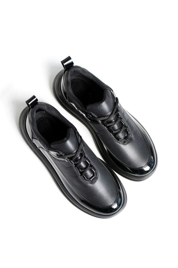 Siyah - Dolgu Topuk Sneaker - 5