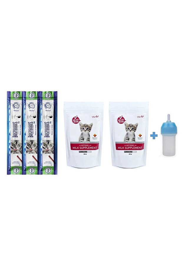 Yavru Kedi Süt Tozu 2 Adet + Biberon 60 Ml + Bosphorus Stick Ödül - 1