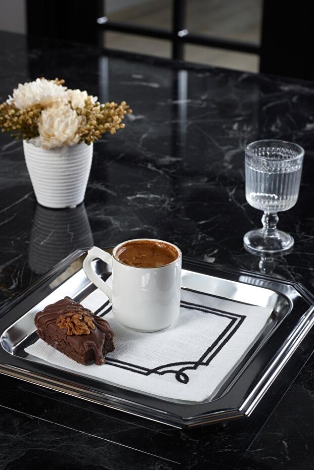 6-Piece Cocktail Napkin Alice Black