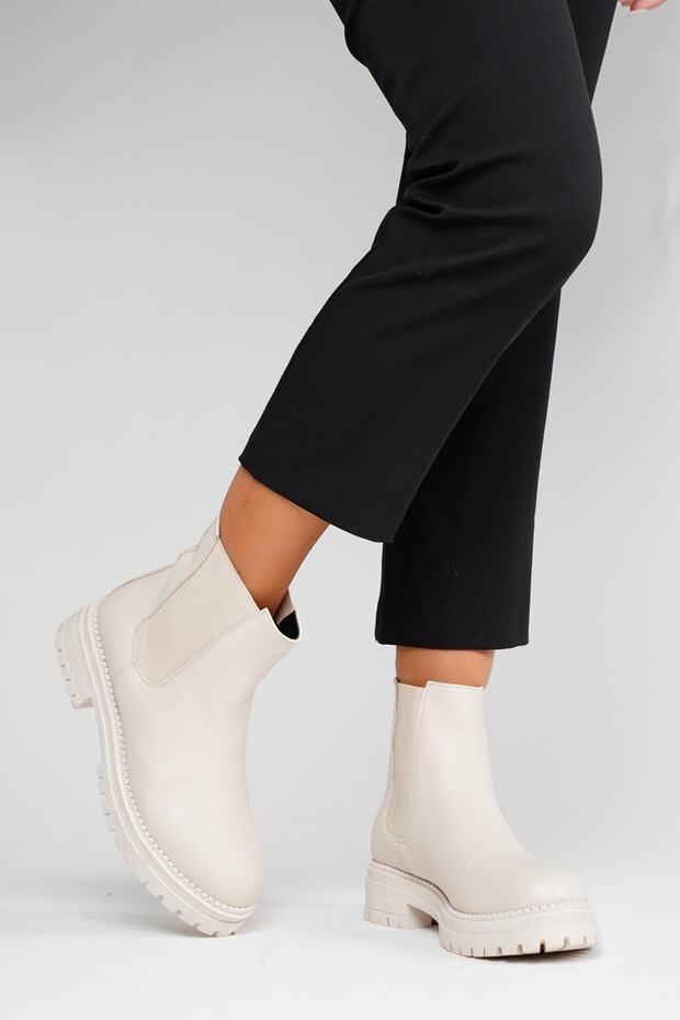 Saját bézs színű női csizma - 7