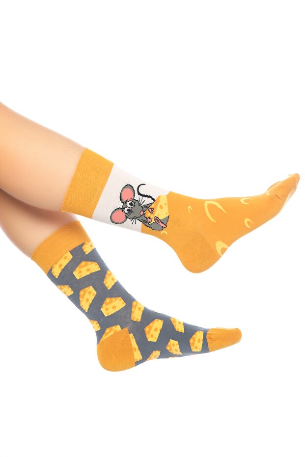 جوارب ملونة منقوشة بجبنة الفأر - 6