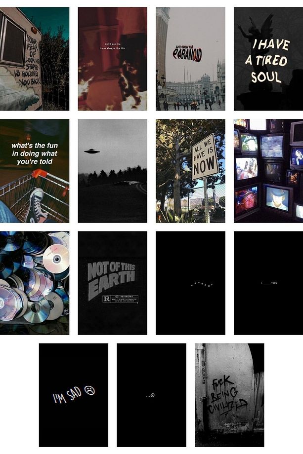 Grunge Poster Seti - Kolaj Seti - Oda Dekoru - Duvar Posteri - Yapışkanlı - Duvar Dekoru - 60 Adet - 5